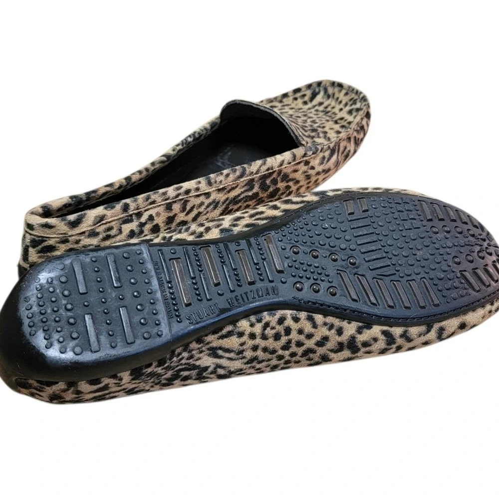 Womens Leopard Print Driving Loafers Animal Pattern Slip On‎ Moc Toe Shoes 8.5
